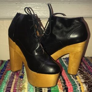 Ecote platform upper leather booties